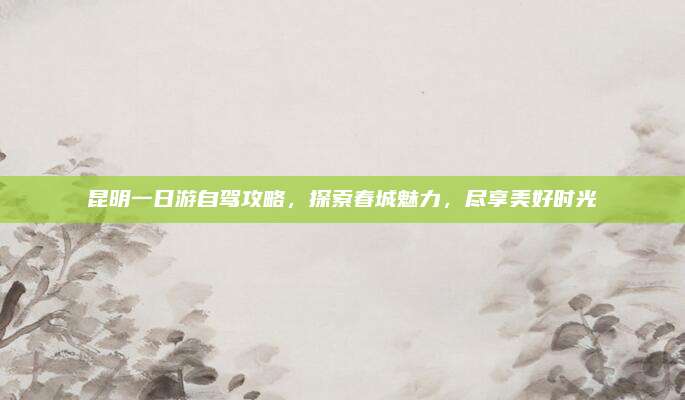 昆明一日游自驾攻略,探索春城魅力,尽享美好时光