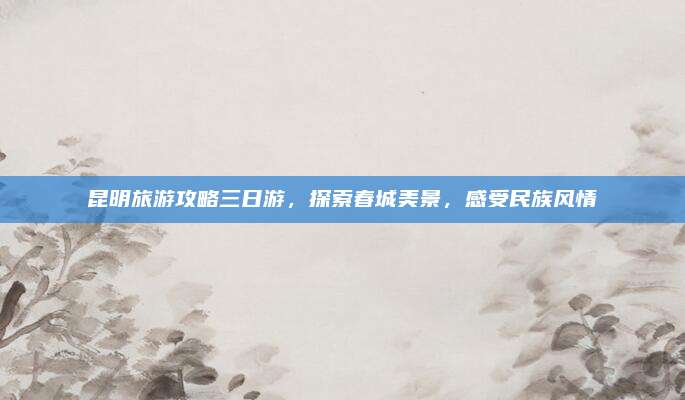 昆明旅游攻略三日游，探索春城美景，感受民族风情