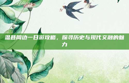 温县周边一日游攻略,探寻历史与现代交融的魅力