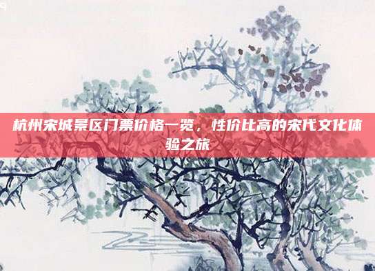 杭州宋城景区门票价格一览，性价比高的宋代文化体验之旅
