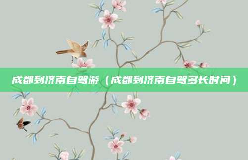 成都到济南自驾游（成都到济南自驾多长时间）