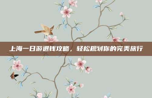 上海一日游退钱攻略，轻松规划你的完美旅行