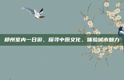 郑州室内一日游,探寻中原文化,体验城市魅力