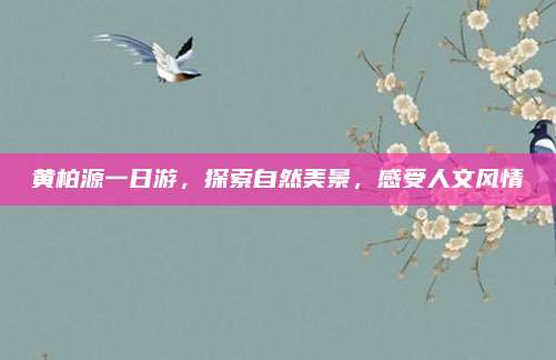 黄柏源一日游,探索自然美景,感受人文风情