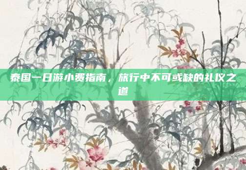泰国一日游小费指南，旅行中不可或缺的礼仪之道