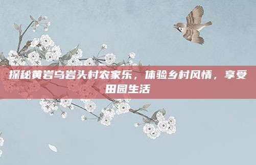 探秘黄岩乌岩头村农家乐，体验乡村风情，享受田园生活