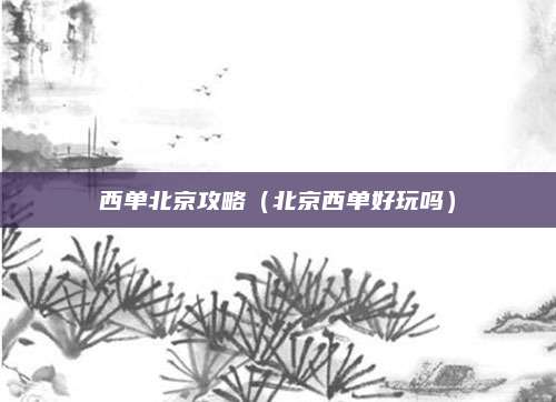 西单北京攻略（北京西单好玩吗）