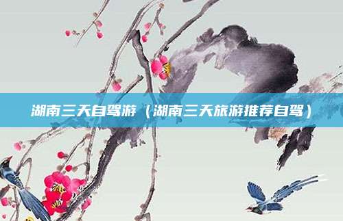 湖南三天自驾游（湖南三天旅游推荐自驾）
