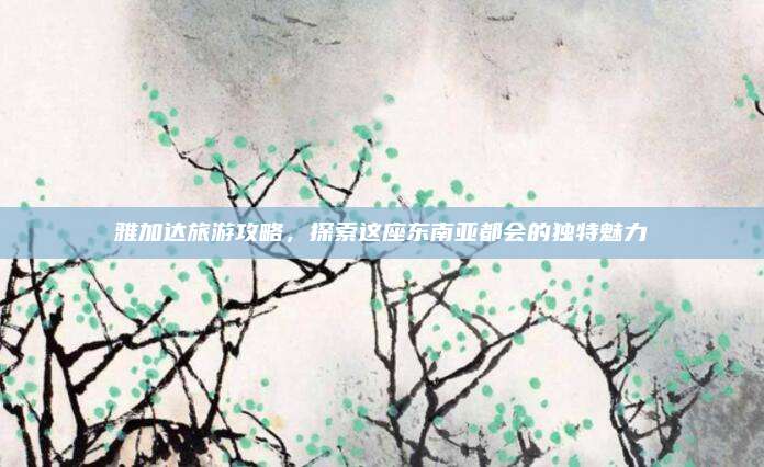 雅加达旅游攻略,探索这座东南亚都会的独特魅力