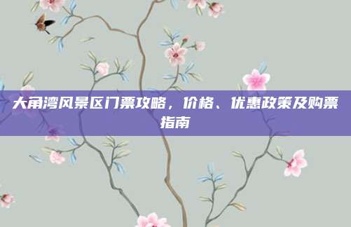大角湾风景区门票攻略,价格、优惠政策及购票指南