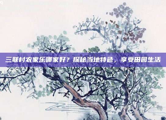 三联村农家乐哪家好?探秘当地特色,享受田园生活