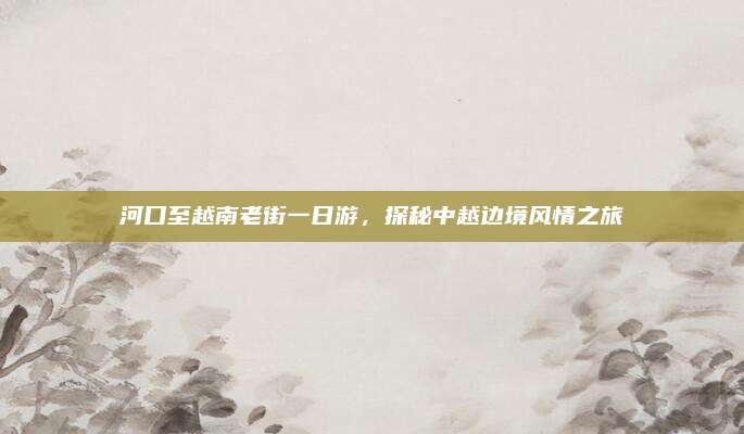 河口至越南老街一日游，探秘中越边境风情之旅