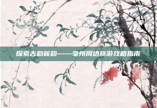探索古韵新韵——亳州周边旅游攻略指南