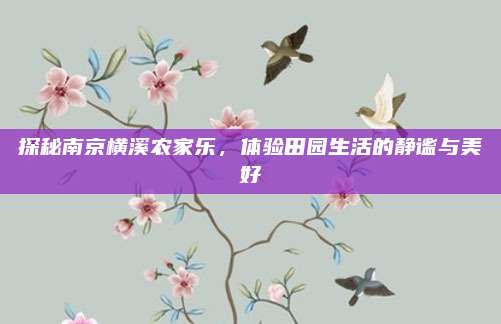 探秘南京横溪农家乐，体验田园生活的静谧与美好