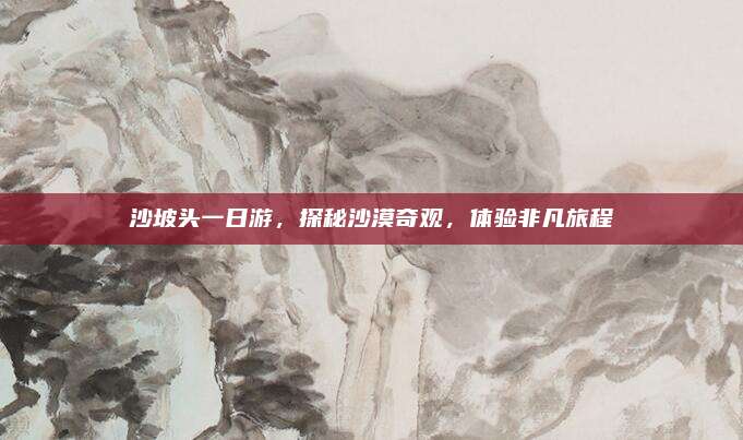 沙坡头一日游,探秘沙漠奇观,体验非凡旅程