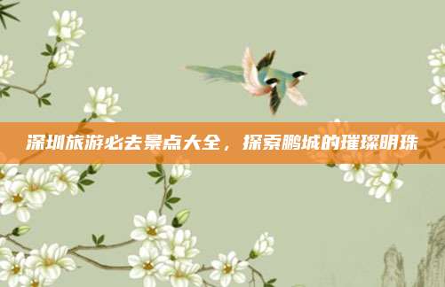 深圳旅游必去景点大全,探索鹏城的璀璨明珠