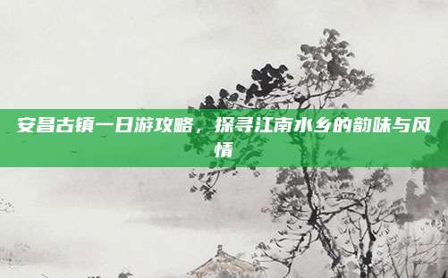 安昌古镇一日游攻略，探寻江南水乡的韵味与风情