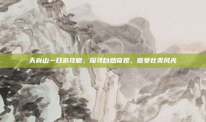 天脊山一日游攻略，探寻自然奇观，感受壮美风光
