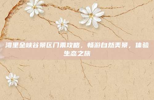 湾里金峡谷景区门票攻略，畅游自然美景，体验生态之旅