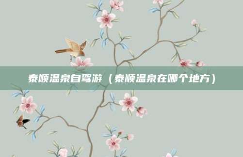 泰顺温泉自驾游(泰顺温泉在哪个地方)
