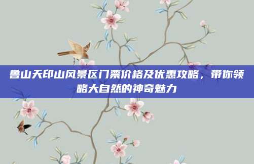 鲁山天印山风景区门票价格及优惠攻略,带你领略大自然的神奇魅力