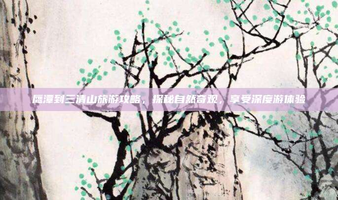 鹰潭到三清山旅游攻略，探秘自然奇观，享受深度游体验
