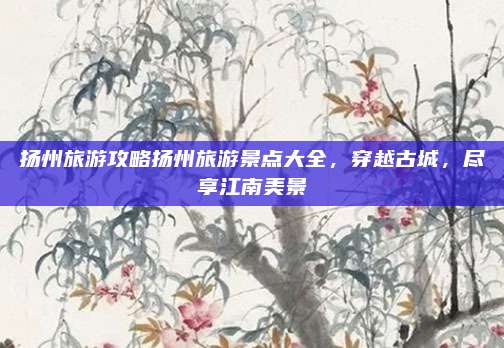 扬州旅游攻略扬州旅游景点大全,穿越古城,尽享江南美景