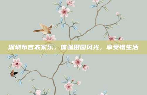 深圳布吉农家乐，体验田园风光，享受慢生活