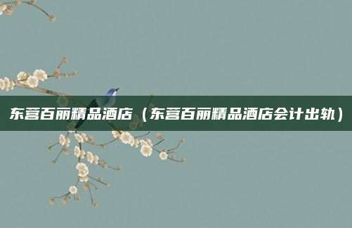 东营百丽精品酒店（东营百丽精品酒店会计出轨）