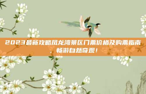 2023最新攻略凤龙湾景区门票价格及购票指南,畅游自然奇观!