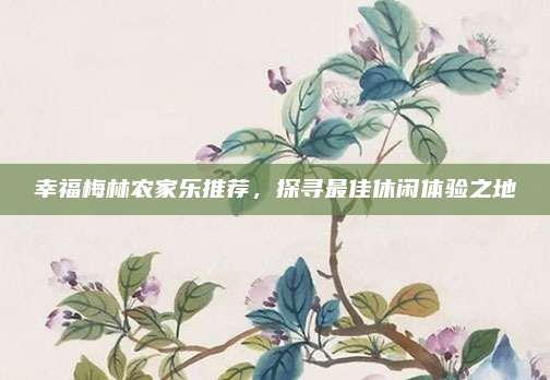 幸福梅林农家乐推荐,探寻最佳休闲体验之地