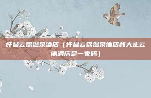 许昌云锦温泉酒店(许昌云锦温泉酒店和大正云锦酒店是一家吗)