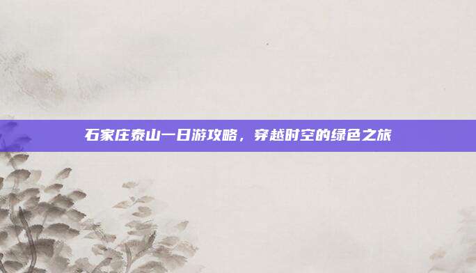 石家庄泰山一日游攻略,穿越时空的绿色之旅