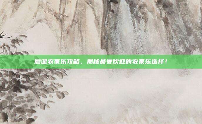 磨滩农家乐攻略，揭秘最受欢迎的农家乐选择！