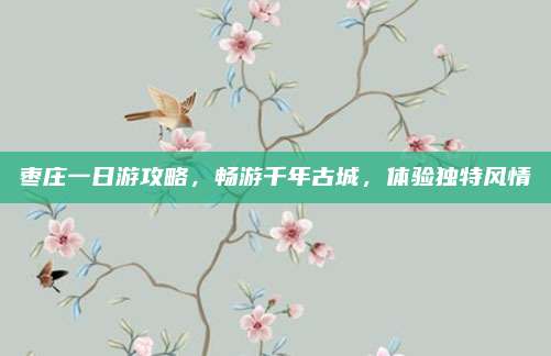 枣庄一日游攻略，畅游千年古城，体验独特风情