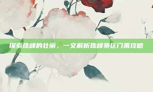 探索珠峰的壮丽，一文解析珠峰景区门票攻略