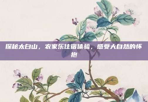 探秘太白山，农家乐住宿体验，感受大自然的怀抱