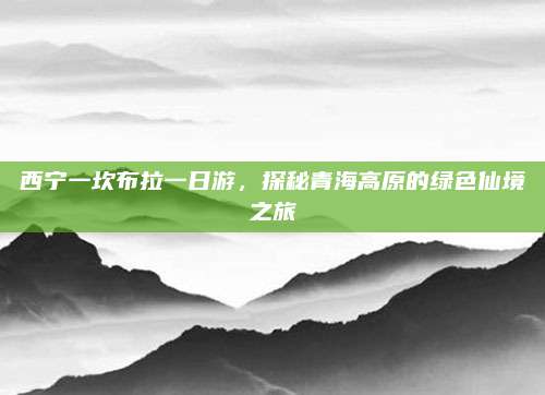 西宁一坎布拉一日游，探秘青海高原的绿色仙境之旅