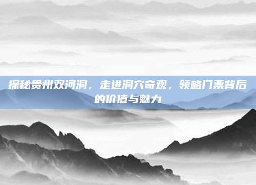 探秘贵州双河洞，走进洞穴奇观，领略门票背后的价值与魅力