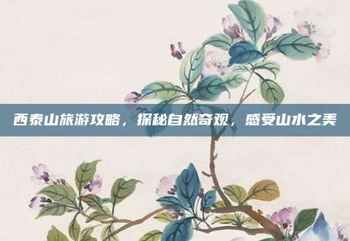 西泰山旅游攻略，探秘自然奇观，感受山水之美