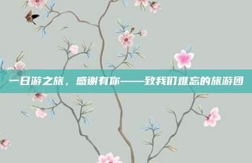 一日游之旅，感谢有你——致我们难忘的旅游团