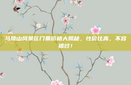 马陵山风景区门票价格大揭秘，性价比高，不容错过！