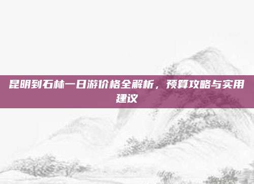 昆明到石林一日游价格全解析，预算攻略与实用建议