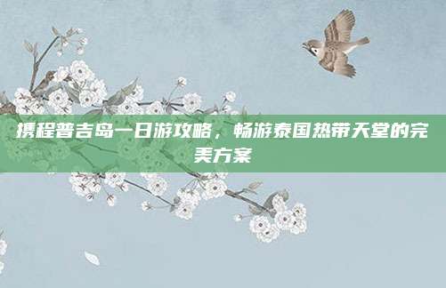 携程普吉岛一日游攻略，畅游泰国热带天堂的完美方案