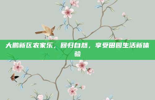 大鹏新区农家乐，回归自然，享受田园生活新体验