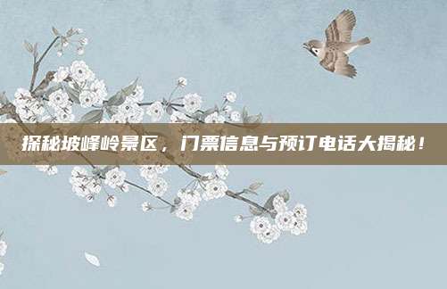探秘坡峰岭景区，门票信息与预订电话大揭秘！