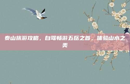 泰山旅游攻略，自驾畅游五岳之首，体验山水之美