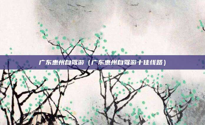 广东惠州自驾游（广东惠州自驾游十佳线路）