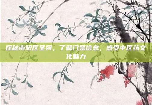 探秘南阳医圣祠，了解门票信息，感受中医药文化魅力