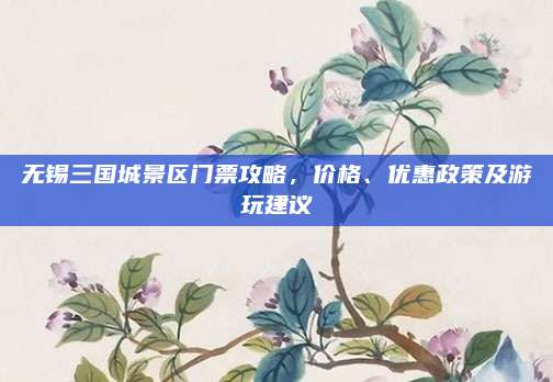 无锡三国城景区门票攻略，价格、优惠政策及游玩建议